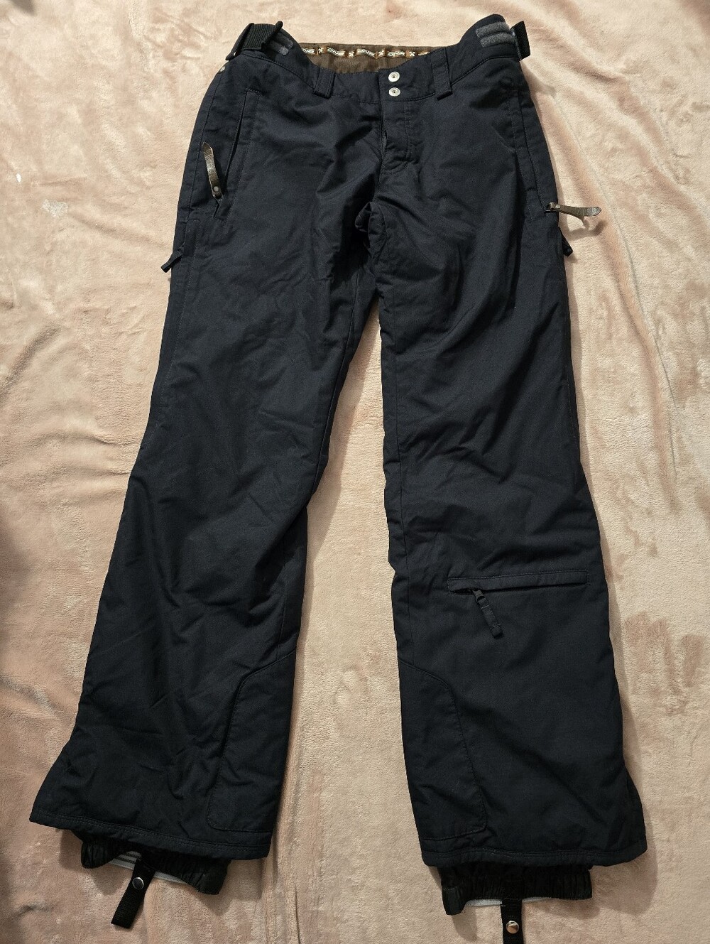 Descente DNA Insulated Ski Snowboard Pants Full Side Zippers Black Size 8